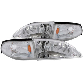 ANZO - Headlights - ANZO 1994-1998 Ford Mustang Crystal Headlights Chrome - Anything Coyote