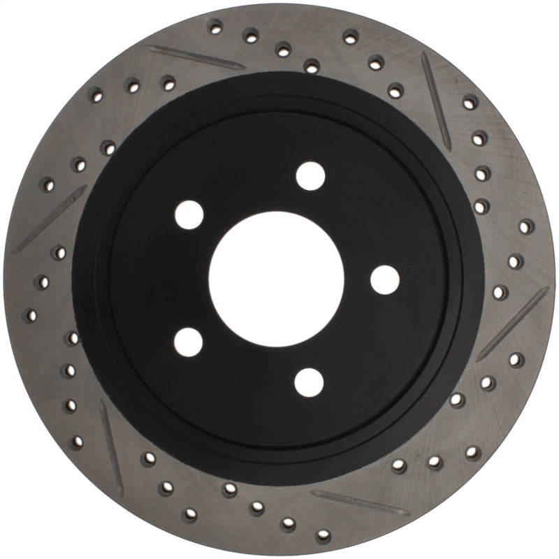 Stoptech - Brake Rotors - Slot & Drilled - StopTech 05-10 Ford Mustang Slotted & Drilled Right Rear Rotor - Anything Coyote