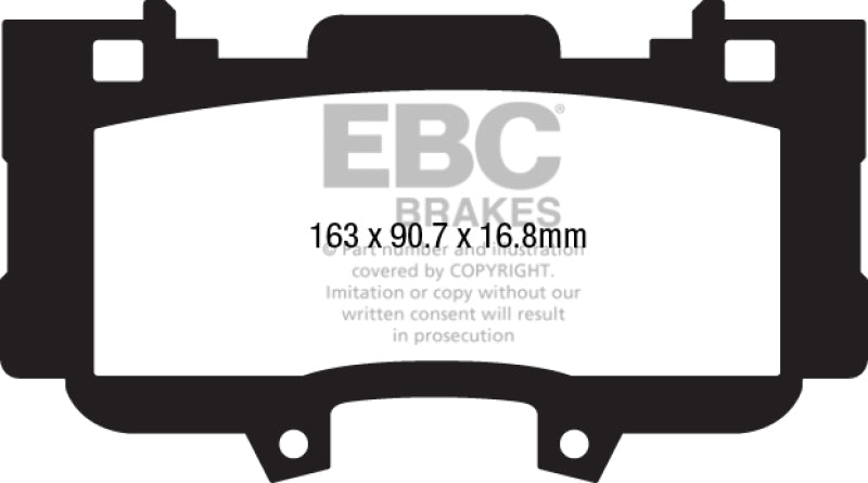 EBC - Brake Pads - Performance - EBC 15+ Ford Mustang 2.3 Turbo Performance Pkg Yellowstuff Front Brake Pads - Anything Coyote
