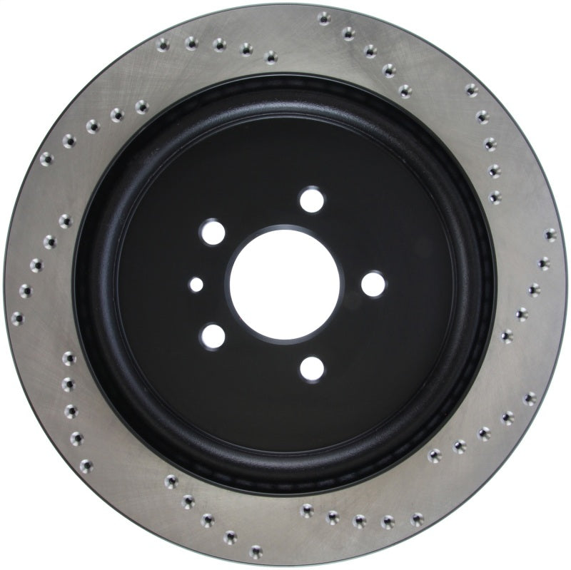 Stoptech - Brake Rotors - Drilled - StopTech Premium High Carbon 13-14 Ford Mustang/Shelby GT500 Right Rear Disc Drilled Brake Rotor - Anything Coyote