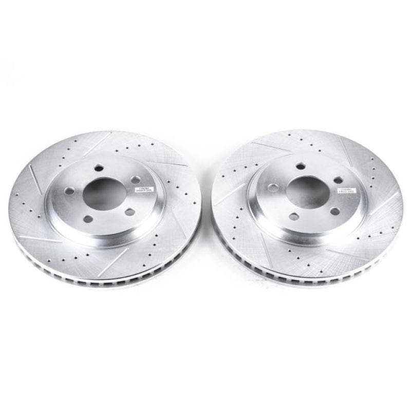 PowerStop - Brake Rotors - Slot & Drilled - Power Stop 05-14 Ford Mustang Front Evolution Drilled & Slotted Rotors - Pair - Anything Coyote