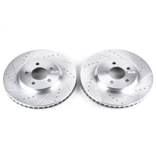 Load image into Gallery viewer, PowerStop - Brake Rotors - Slot &amp; Drilled - Power Stop 05-14 Ford Mustang Front Evolution Drilled &amp; Slotted Rotors - Pair - Anything Coyote
