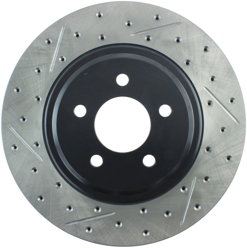 Stoptech - Brake Rotors - Slot & Drilled - StopTech 94-04 Ford Mustang SVT Cobra Slotted & Drilled Sport Front Right Brake Rotor - Anything Coyote