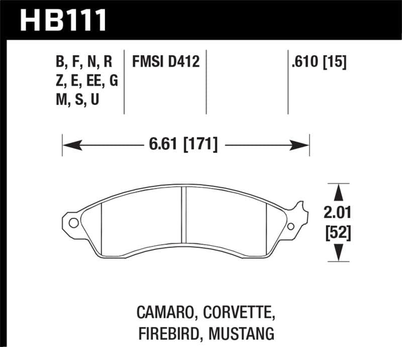Hawk Performance - Brake Pads - Racing - Hawk 94-04 Mustang Cobra / 88-95 Corvette 5.7L / 88-92 Camaro w/ Hvy Duty Brakes Front DTC-70 Pads - Anything Coyote