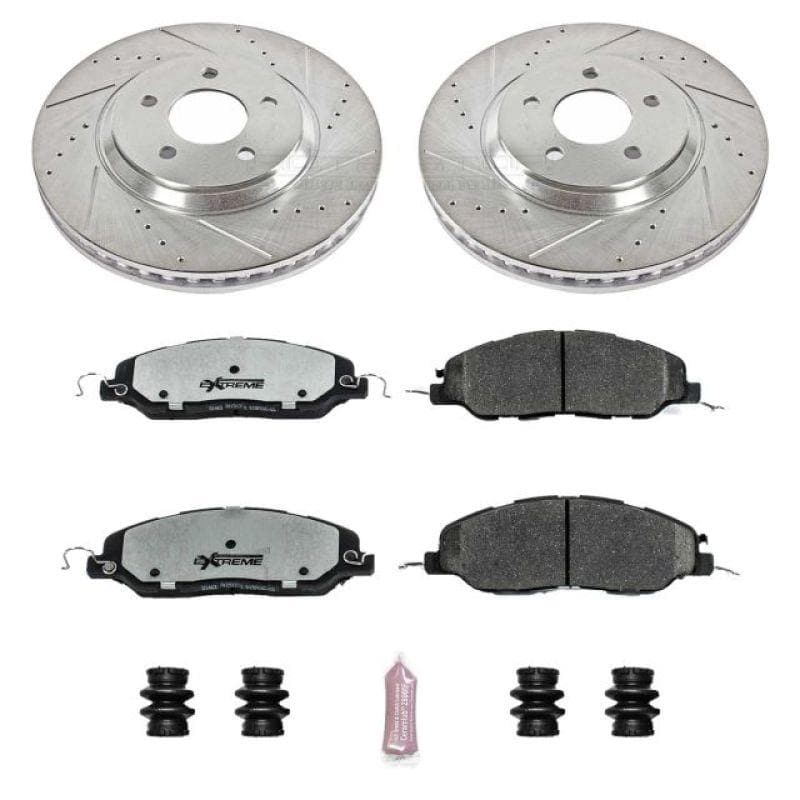 PowerStop - Brake Kits - Performance D&S - Power Stop 11-14 Ford Mustang Front Z26 Street Warrior Brake Kit - Anything Coyote