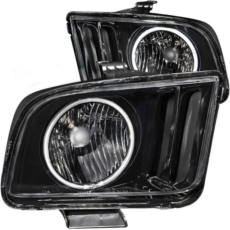 ANZO - Headlights - ANZO 2005-2009 Ford Mustang Crystal Headlights w/ Halo Black (CCFL) - Anything Coyote