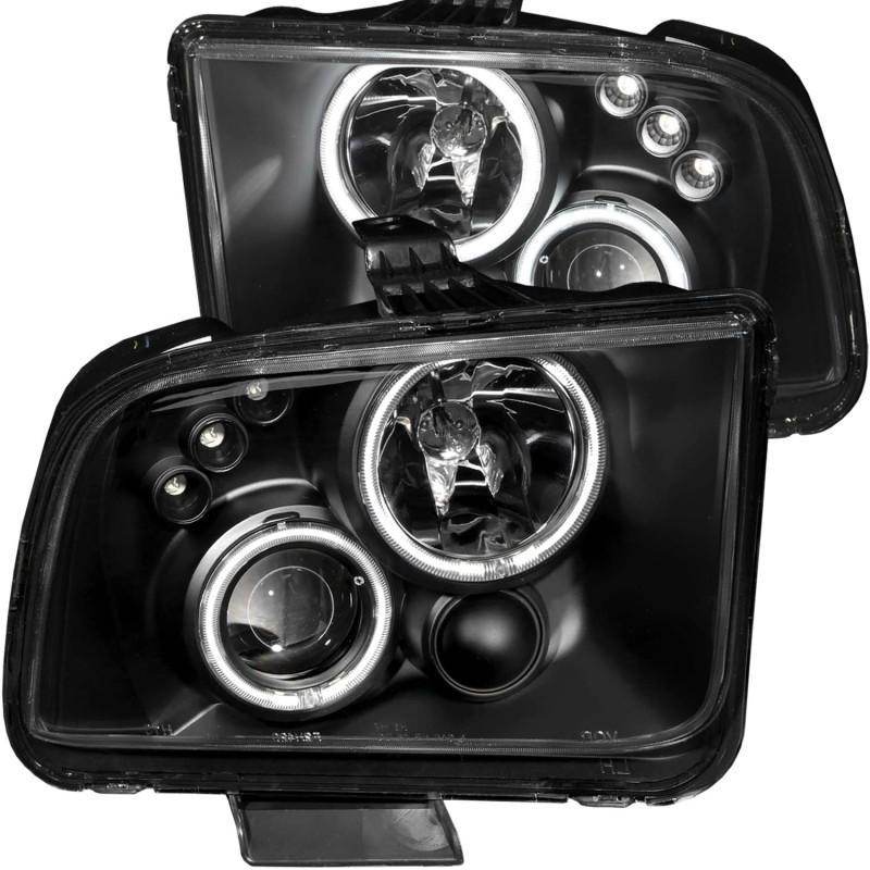 ANZO - Headlights - ANZO 2005-2009 Ford Mustang Projector Headlights w/ Halo Black - Anything Coyote