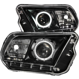 ANZO - Headlights - ANZO 2010-2014 Ford Mustang Projector Headlights w/ Halo Black (CCFL) - Anything Coyote