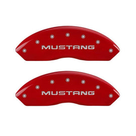 MGP - Caliper Covers - MGP 4 Caliper Covers Engraved Front Mustang Engraved Rear SN95/GT Red finish silver ch - Anything Coyote