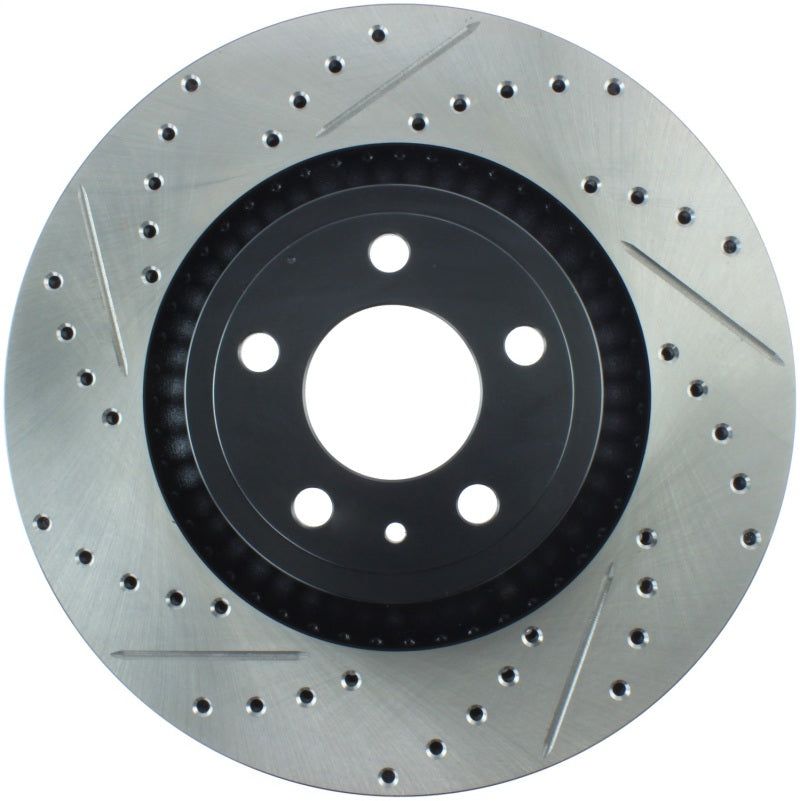 Stoptech - Brake Rotors - Slot & Drilled - StopTech Slotted & Drilled Sport Brake Rotor - 2015 Ford Mustang Non-Brembo - Front Right - Anything Coyote