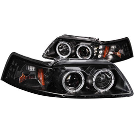 ANZO - Headlights - ANZO 1999-2004 Ford Mustang Projector Headlights Black G2 (Dual Projector) - Anything Coyote