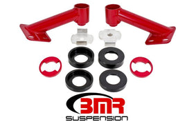 BMR Suspension - Chassis Bracing - BMR 15-17 S550 Mustang Cradle Bushing Lockout Kit - Red - Anything Coyote