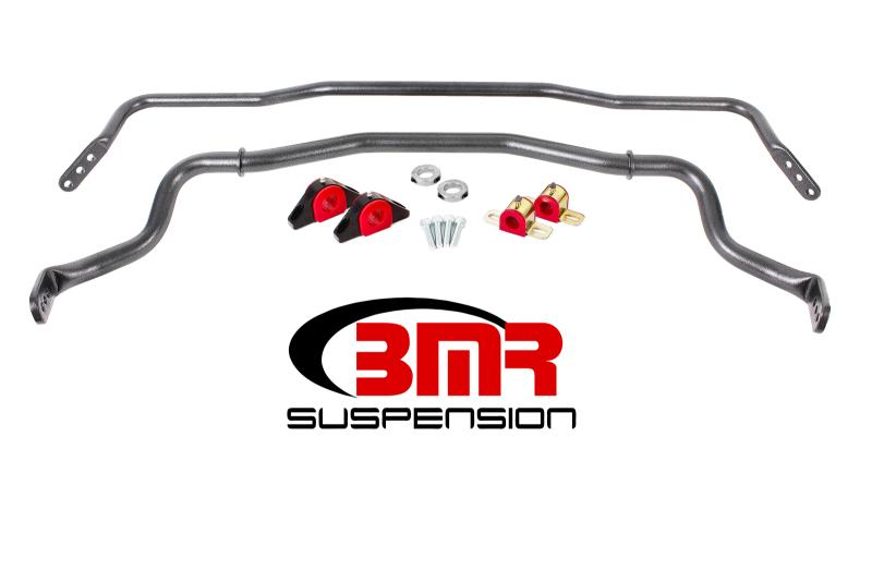 BMR Suspension - Sway Bars - BMR 15-17 S550 Mustang Front & Rear Sway Bar Kit w/ Bushings - Black Hammertone - Anything Coyote
