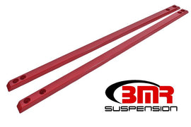 BMR Suspension - Chassis Bracing - BMR 15-17 S550 Mustang Super Low Profile Chassis Jacking Rails - Red - Anything Coyote