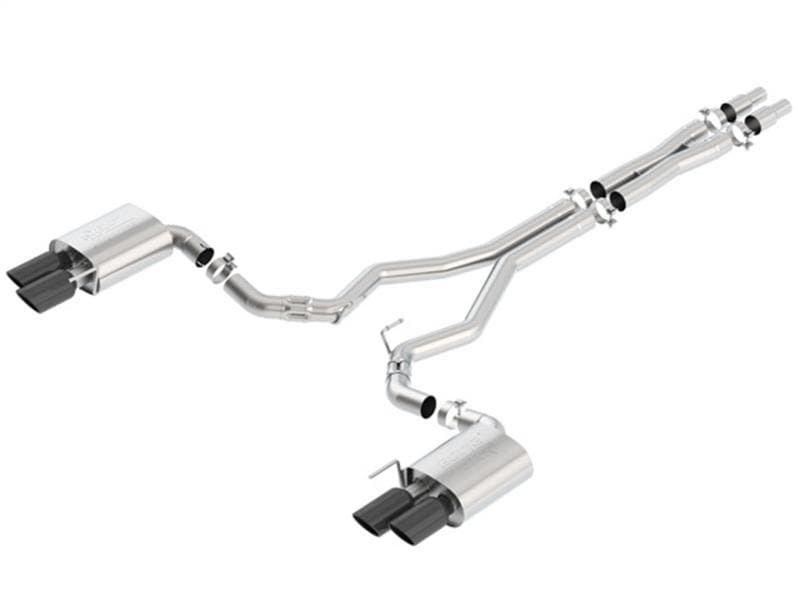 Borla - Catback - Borla 2018 Ford Mustang GT (A/T / M/T) 3in ATAK Catback Exhaust w/o Valves w/ Black Chrome Tips - Anything Coyote