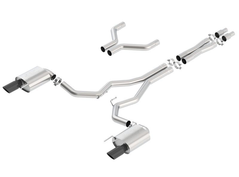 Borla - Catback - Borla Atak Cat-Back 15-17 Ford Mustang GT 5.0L V8 MT/AT 3in pipe 4in Black Chrome Tips - Anything Coyote