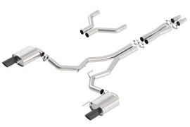 Borla - Catback - Borla Atak Cat-Back 15-17 Ford Mustang GT 5.0L V8 MT/AT 3in pipe 4in Black Chrome Tips - Anything Coyote