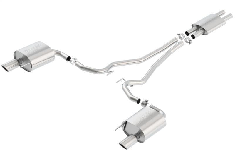 Borla - Catback - Borla Cat Back 15-17 Ford Mustang 3.7L V6 MT/AT 2.25in Pipe 4in Single Round Rolled Tips - Anything Coyote