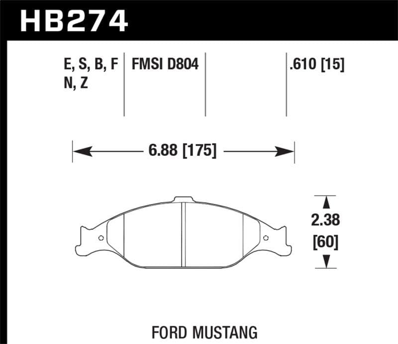 Hawk Performance - Brake Pads - Performance - Hawk 99-04 Ford Mustang Base/GT Performance Ceramic Street Front Brake Pads - Anything Coyote