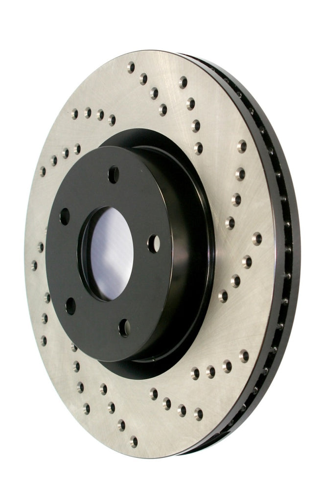 Stoptech - Brake Rotors - Drilled - StopTech Premium High Carbon 13-14 Ford Mustang/Shelby GT500 Left Front Disc Drilled Brake Rotor - Anything Coyote