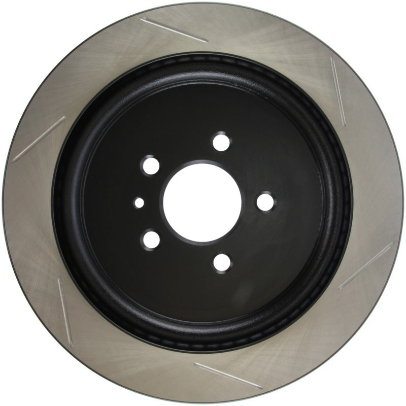 Stoptech - Brake Rotors - Slotted - StopTech Premium High Carbon 13-14 Ford Mustang/Shelby GT500 Right Rear Disc Slotted Brake Rotor - Anything Coyote