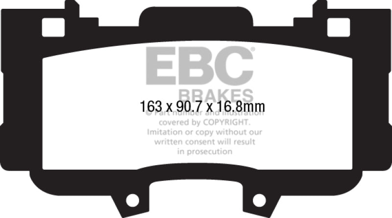 EBC - Brake Pads - Performance - EBC 15+ Ford Mustang 2.3 Turbo Performance Pkg Yellowstuff Front Brake Pads - Anything Coyote