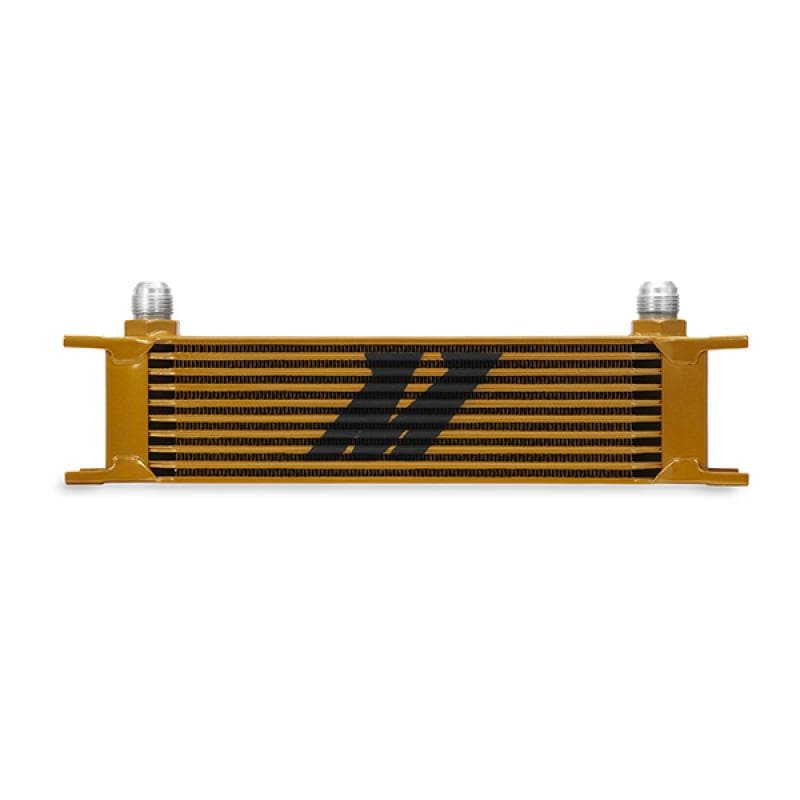 Mishimoto - Oil Coolers - Mishimoto Universal 10 Row Oil Cooler - Gold - Anything Coyote