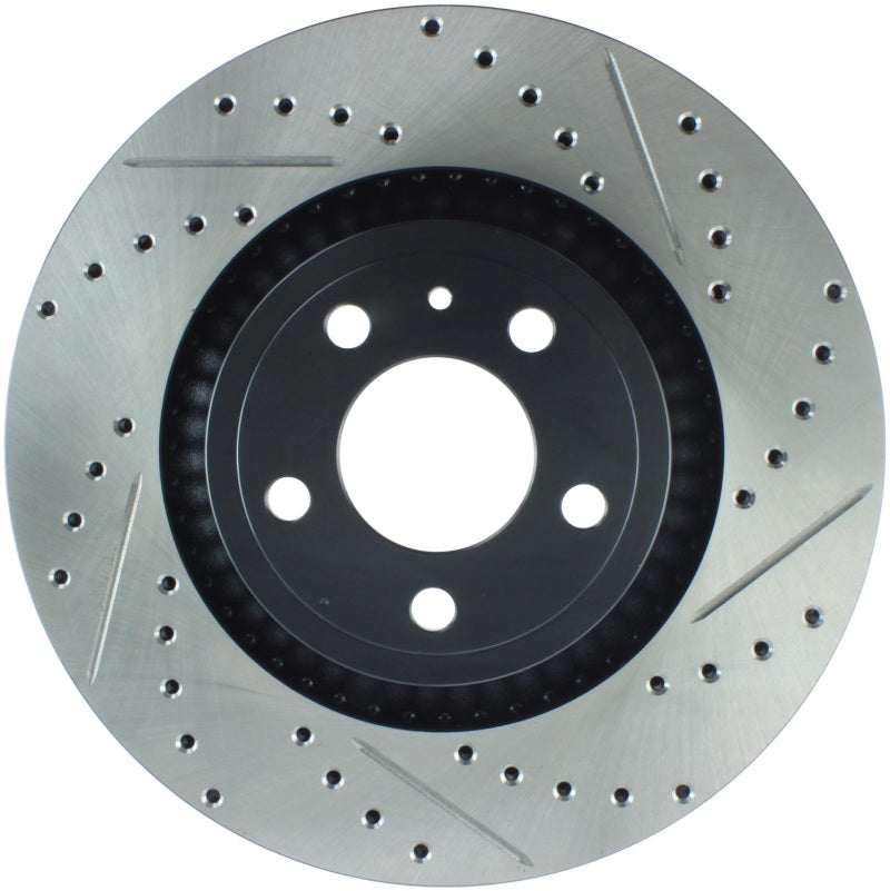 Stoptech - Brake Rotors - Slot & Drilled - StopTech Slotted & Drilled Sport Brake Rotor - 2015 Ford Mustang Non-Brembo - Front Left - Anything Coyote