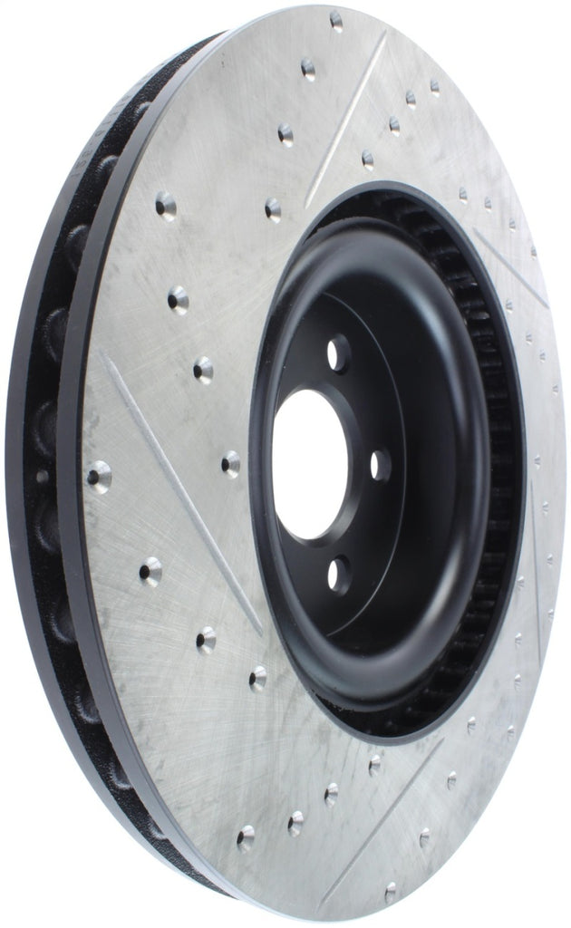 Stoptech - Brake Rotors - Slot & Drilled - StopTech Slotted & Drilled Sport Brake Rotor - 2015 Ford Mustang GT - Front Left - Anything Coyote