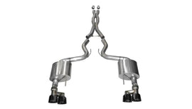 CORSA Performance - Catback - Corsa 15-16 Ford Mustang GT 5.0 3in Cat Back Exhaust Black Quad Tips (Xtreme) - Anything Coyote