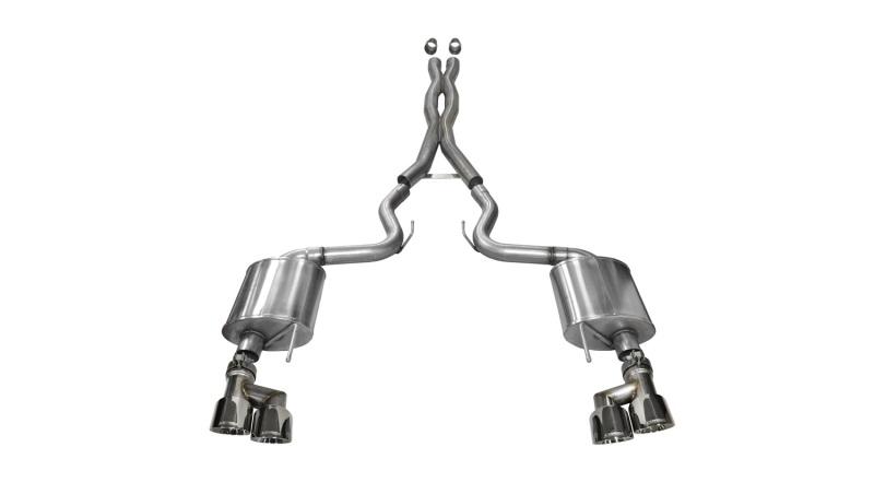 CORSA Performance - Catback - Corsa 15-16 Ford Mustang GT 5.0 3in Cat Back Exhaust Polish Quad Tips (Sport) - Anything Coyote