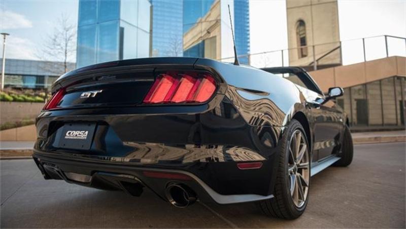 CORSA Performance - Catback - Corsa 15-16 Ford Mustang GT Convertible 5.0L V8 Black Sport Cat-Back Dual Rear Exit - Anything Coyote