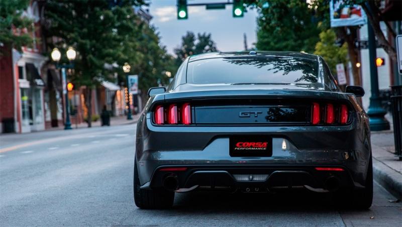 CORSA Performance - Catback - Corsa 2015 Ford Mustang GT 5.0 3in Cat Back Exhaust Black Dual Tips (Sport) - Anything Coyote