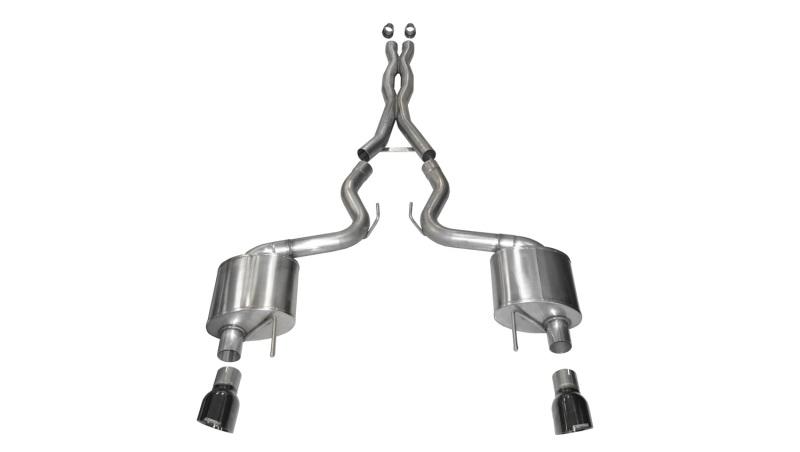 CORSA Performance - Catback - Corsa 2015 Ford Mustang GT Fastback 5.0 3in Xtreme Cat Back Exhaust w/ Dual  Black 4.5in Tips - Anything Coyote