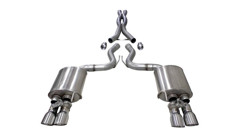 CORSA Performance - Catback - Corsa 2018+ Ford Mustang GT Fastback 5.0L 3in Cat-Back System Dual Rear Exit w/ 4in Polished Tips - Anything Coyote
