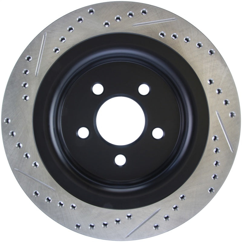 Stoptech - Brake Rotors - Slot & Drilled - StopTech Slotted & Drilled Sport Brake Rotor - 2015 Ford Mustang GT - Rear Left - Anything Coyote
