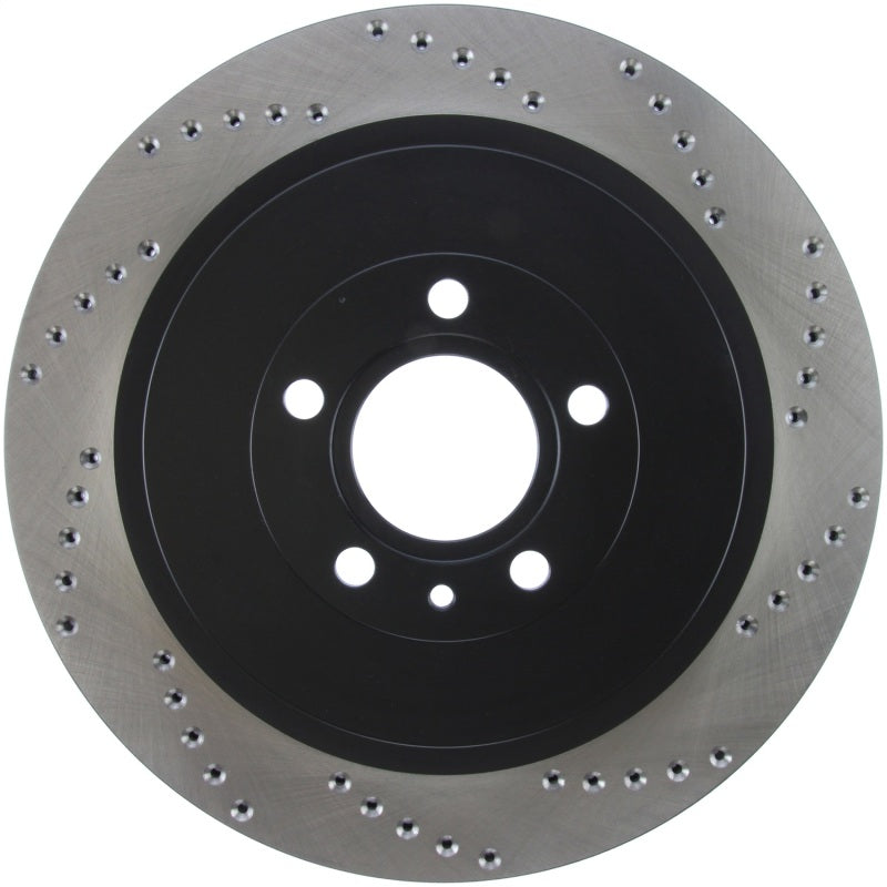Stoptech - Brake Rotors - Drilled - StopTech Premium High Carbon 13-14 Ford Mustang/Shelby GT500 Left Rear Disc Drilled Brake Rotor - Anything Coyote
