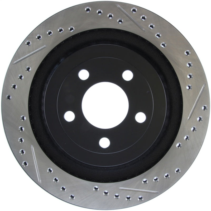 Stoptech - Brake Rotors - Slot & Drilled - StopTech Slotted & Drilled Sport Brake Rotor - 2015 Ford Mustang GT - Rear Left - Anything Coyote
