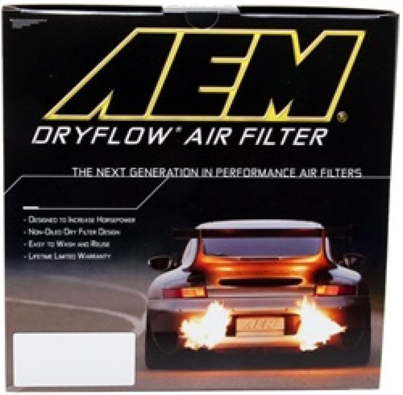 AEM Induction - Air Filters - Direct Fit - AEM 96-97 Mustang V8 4.6L 4.25in Base ID x 8.125in Base OD x 7.313in H Replacement DryFlow Filter - Anything Coyote