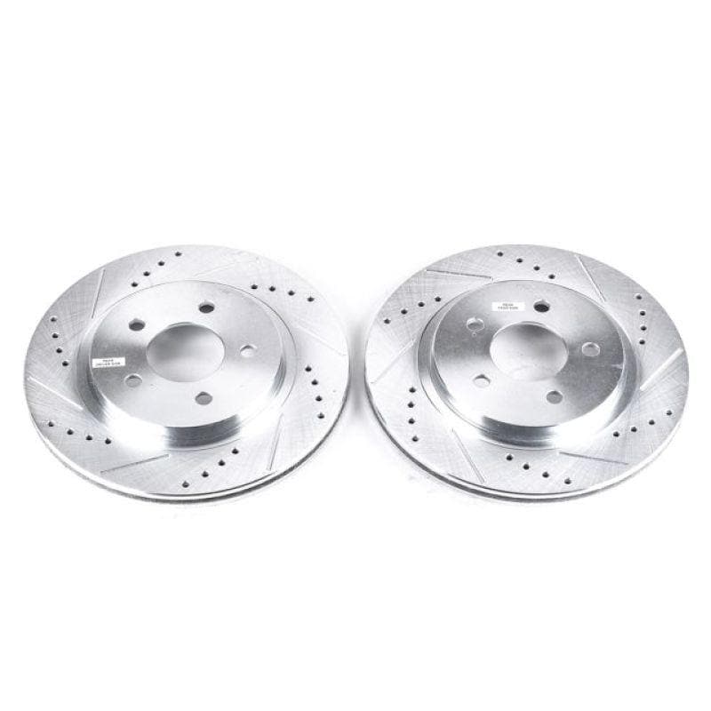 PowerStop - Brake Rotors - Slot & Drilled - Power Stop 05-14 Ford Mustang Rear Evolution Drilled & Slotted Rotors - Pair - Anything Coyote