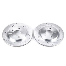 Load image into Gallery viewer, PowerStop - Brake Rotors - Slot &amp; Drilled - Power Stop 05-14 Ford Mustang Rear Evolution Drilled &amp; Slotted Rotors - Pair - Anything Coyote