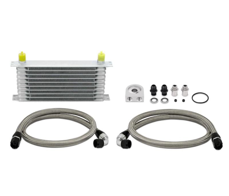 Mishimoto - Oil Coolers - Mishimoto Universal 10 Row Oil Cooler Kit (Metal Braided Lines) - Anything Coyote