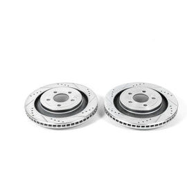 PowerStop - Brake Rotors - Slot & Drilled - Power Stop 15-19 Ford Mustang Rear Evolution Drilled & Slotted Rotors - Pair - Anything Coyote