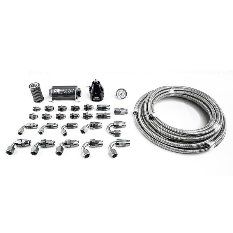 DeatschWerks - Fuel Pumps - DeatschWerks 11-19 Ford Mustang X2 Series -10AN PTFE Plumbing Kit - Anything Coyote