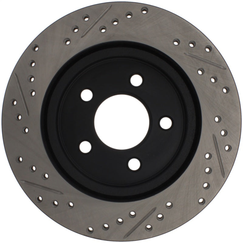 Stoptech - Brake Rotors - Slot & Drilled - StopTech 05-10 Ford Mustang Slotted & Drilled Left Rear Rotor - Anything Coyote