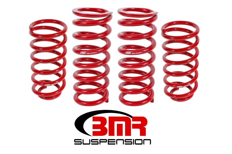 BMR Suspension - Lowering Springs - BMR 79-04 Fox Mustang Lowering Spring Kit (Set Of 4) - Red - Anything Coyote