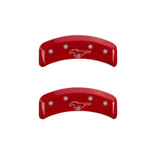 Load image into Gallery viewer, MGP - Caliper Covers - MGP 4 Caliper Covers Engraved Front Mustang Engraved Rear Pony Red finish silver ch - Anything Coyote