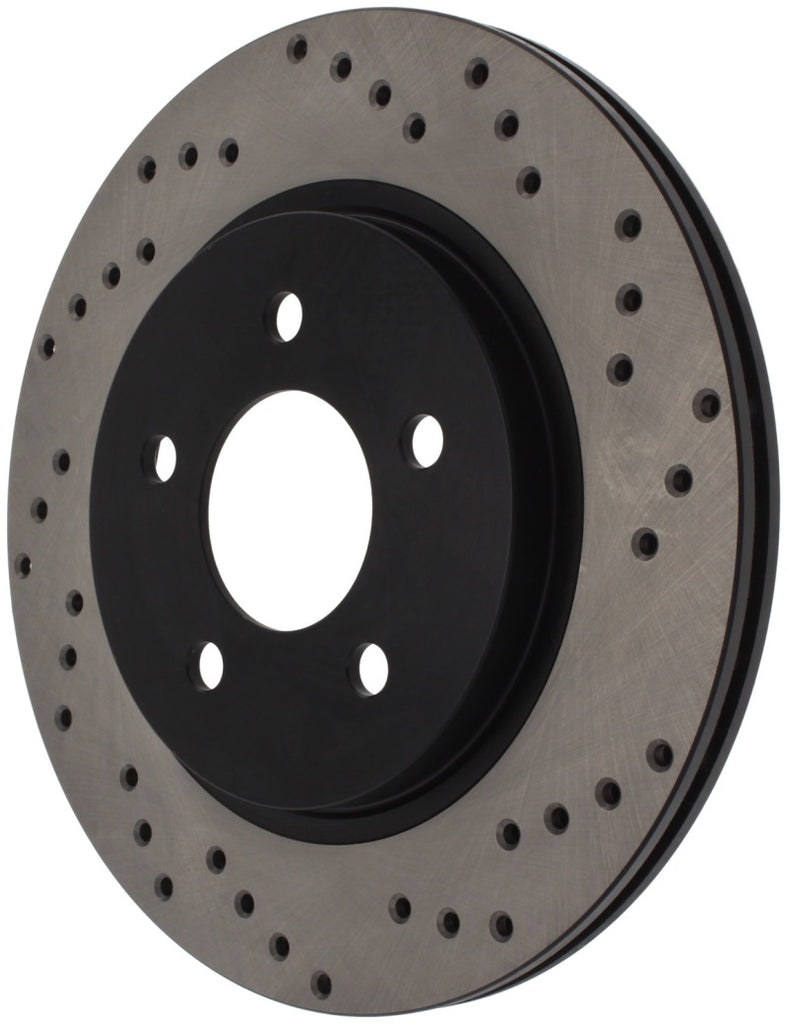 Stoptech - Brake Rotors - Drilled - StopTech 05-10 Ford Mustang V6/4.0L / GT V8/4.6L Cross Drilled Left Rear Rotor - Anything Coyote