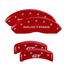 Load image into Gallery viewer, MGP - Caliper Covers - MGP 4 Caliper Covers Engraved Front Mustang Engraved Rear SN95/GT Red finish silver ch - Anything Coyote