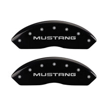 Load image into Gallery viewer, MGP - Caliper Covers - MGP 4 Caliper Covers Engraved Front Mustang Engraved Rear SN95/GT Black finish silver ch - Anything Coyote